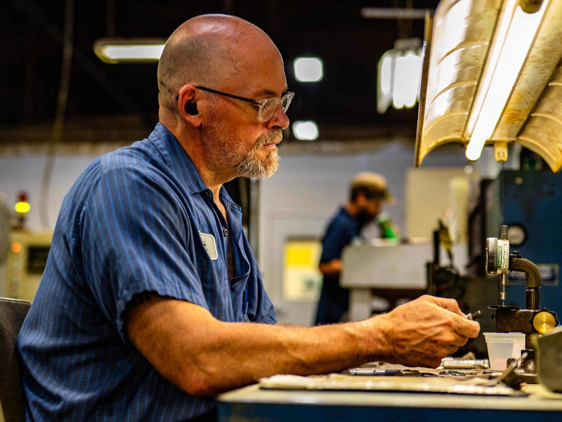 Employee working in workshop