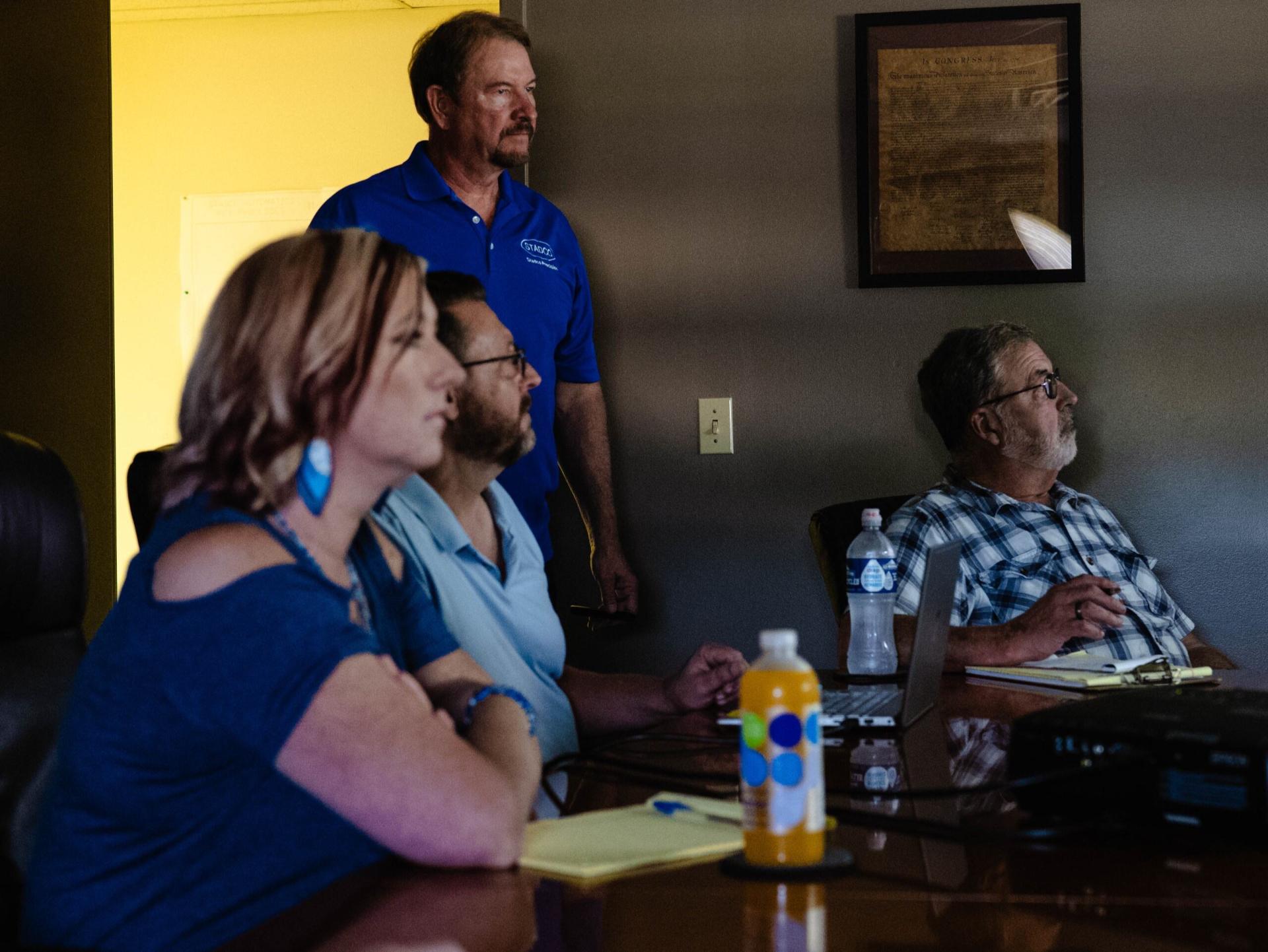 Employees in meeting